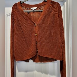 Burnt orange knitted cardigan